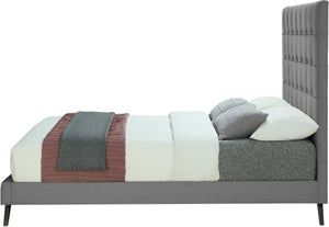 Elly Grey Velvet King Bed - Furnish 4 Less 98 (NY)*