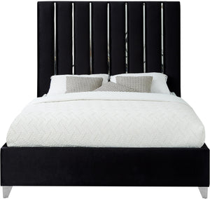 Enzo Black Velvet Full Bed - Furnish 4 Less 98 (NY)*