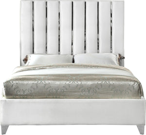 Enzo White Velvet King Bed - Furnish 4 Less 98 (NY)*