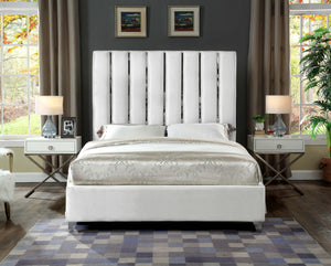 Enzo White Velvet King Bed - Furnish 4 Less 98 (NY)*