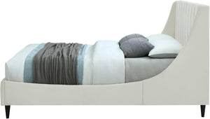 Eva Cream Velvet Queen Bed - Furnish 4 Less 98 (NY)*