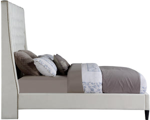 Fritz Cream Velvet Full Bed - Furnish 4 Less 98 (NY)*