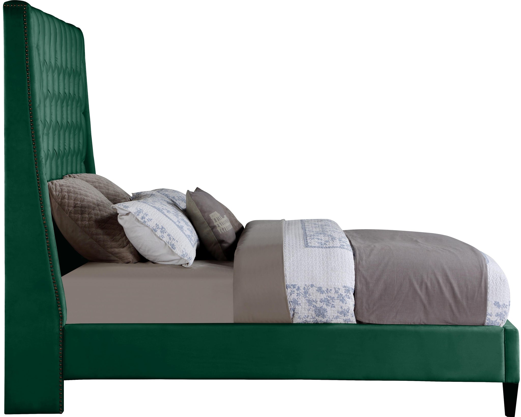 Fritz Green Velvet King Bed - Furnish 4 Less 98 (NY)*