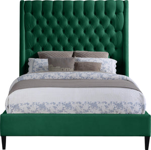 Fritz Green Velvet Queen Bed - Furnish 4 Less 98 (NY)*