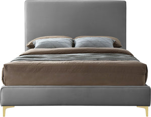 Geri Grey Velvet Full Bed - Furnish 4 Less 98 (NY)*