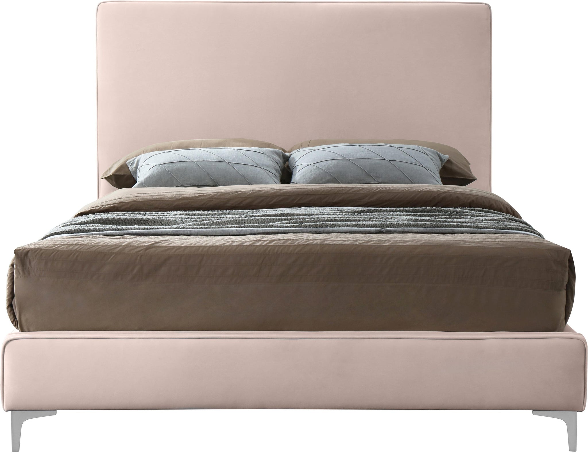 Geri Pink Velvet Full Bed - Furnish 4 Less 98 (NY)*