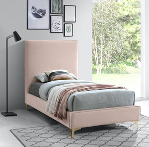 Geri Pink Velvet Twin Bed - Furnish 4 Less 98 (NY)*