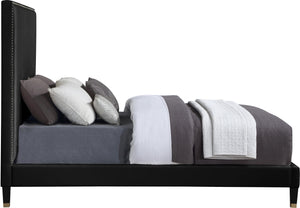 Harlie Black Velvet Queen Bed - Furnish 4 Less 98 (NY)*