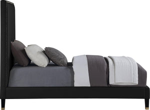 Harlie Black Velvet Twin Bed - Furnish 4 Less 98 (NY)*