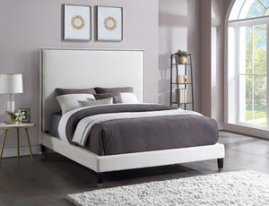 Harlie Cream Velvet Full Bed - Furnish 4 Less 98 (NY)*