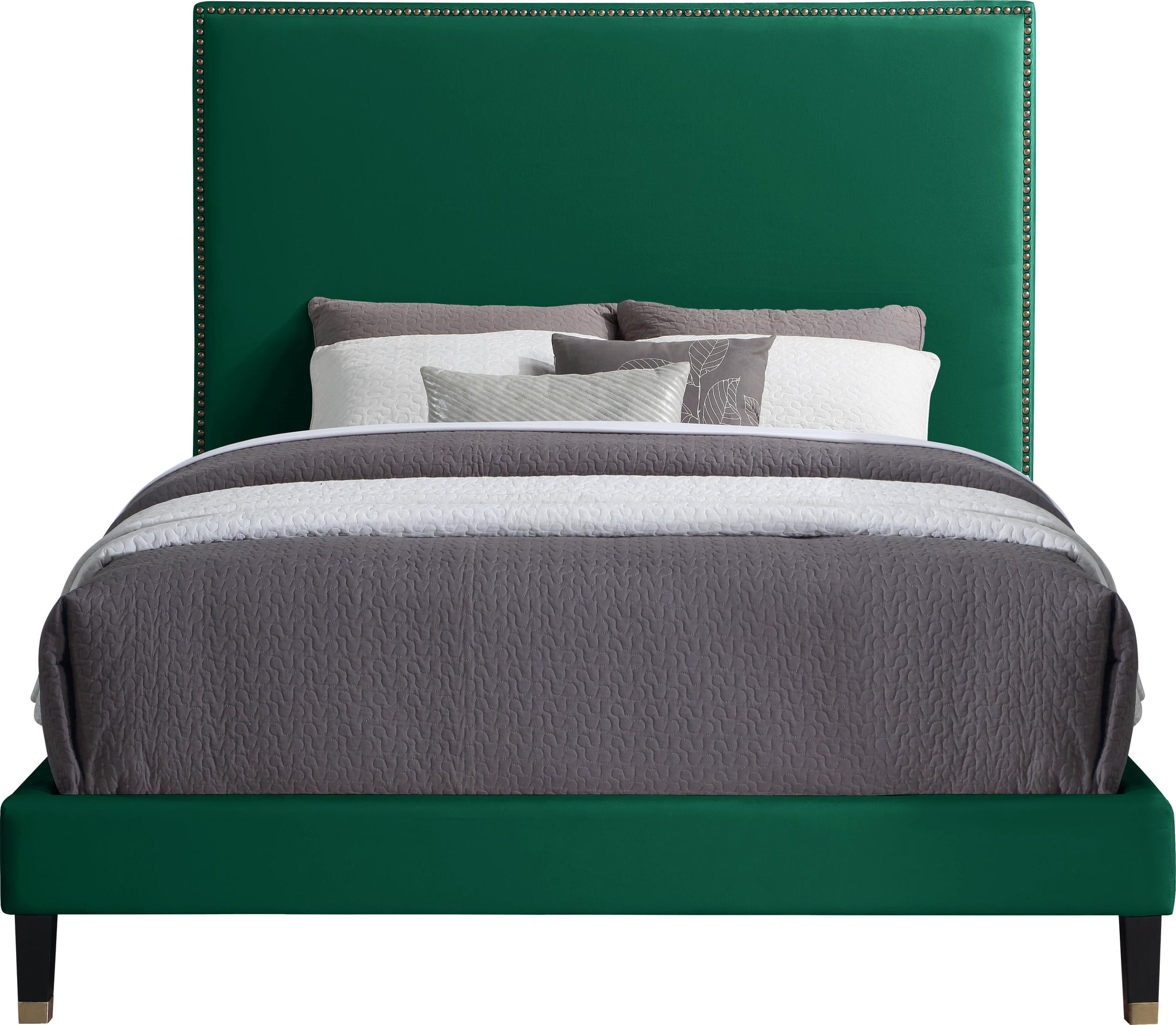 Harlie Green Velvet Full Bed - Furnish 4 Less 98 (NY)*