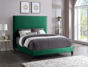 Harlie Green Velvet King Bed - Furnish 4 Less 98 (NY)*