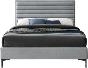 Hunter Grey Linen Queen Bed - Furnish 4 Less 98 (NY)*