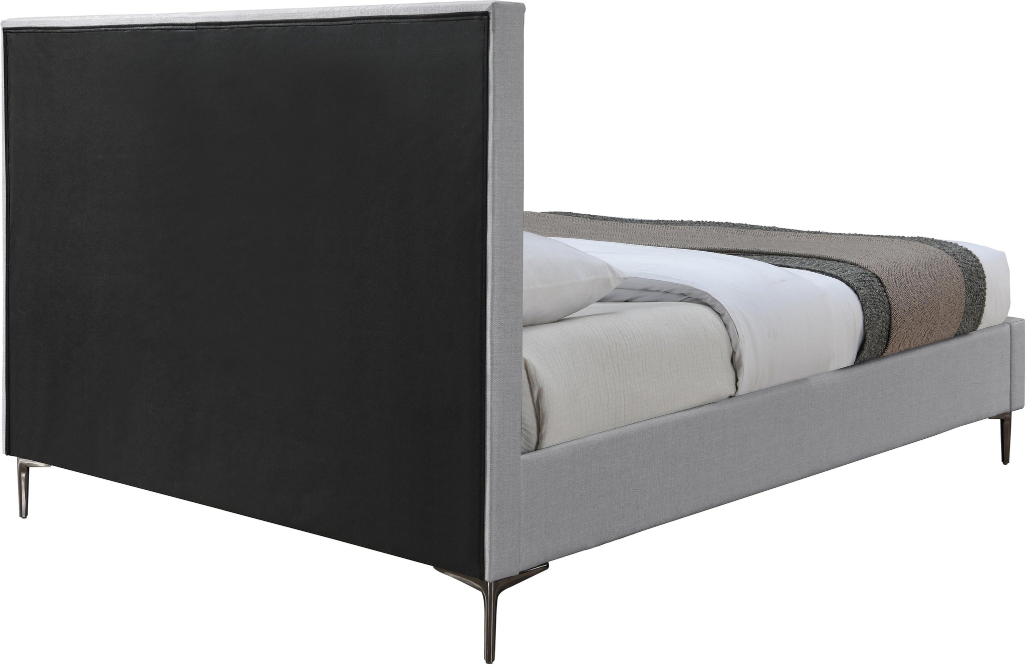 Hunter Grey Linen Queen Bed - Furnish 4 Less 98 (NY)*