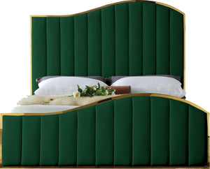 Jolie Green Velvet Queen Bed (3 Boxes) - Furnish 4 Less 98 (NY)*