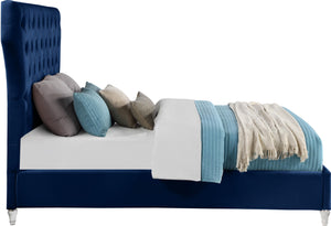 Kira Navy Velvet King Bed