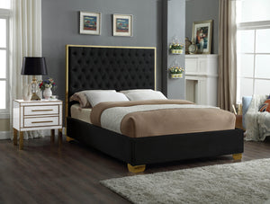 Lana Black Velvet Full Bed - Furnish 4 Less 98 (NY)*