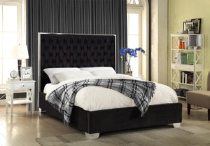 Lexi Black Velvet Queen Bed - Furnish 4 Less 98 (NY)*