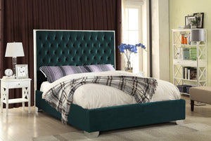 Lexi Green Velvet King Bed - Furnish 4 Less 98 (NY)*