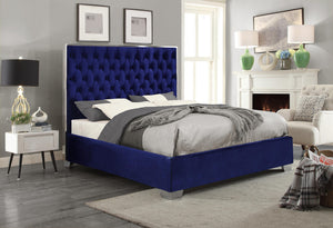 Lexi Navy Velvet Full Bed - Furnish 4 Less 98 (NY)*