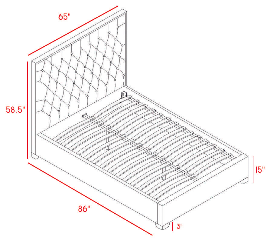 Lexi Black Velvet Queen Bed - Furnish 4 Less 98 (NY)*