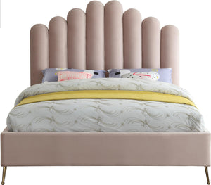 Lily Pink Velvet Queen Bed - Furnish 4 Less 98 (NY)*