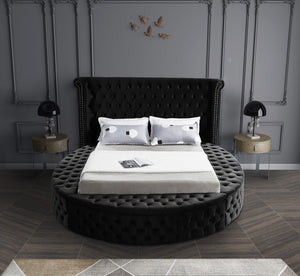 Luxus Black Velvet Full Bed (3 Boxes) - Furnish 4 Less 98 (NY)*