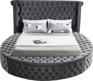 Luxus Grey Velvet Full Bed (3 Boxes) - Furnish 4 Less 98 (NY)*