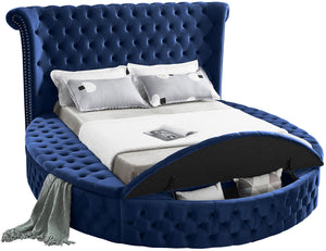 Luxus Navy Velvet Full Bed (3 Boxes) - Furnish 4 Less 98 (NY)*