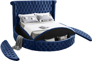 Luxus Navy Velvet Full Bed (3 Boxes) - Furnish 4 Less 98 (NY)*