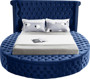 Luxus Navy Velvet Full Bed (3 Boxes) - Furnish 4 Less 98 (NY)*