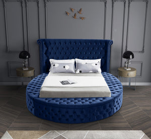 Luxus Navy Velvet Full Bed (3 Boxes) - Furnish 4 Less 98 (NY)*