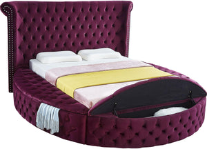 Luxus Purple Velvet King Bed - Furnish 4 Less 98 (NY)*