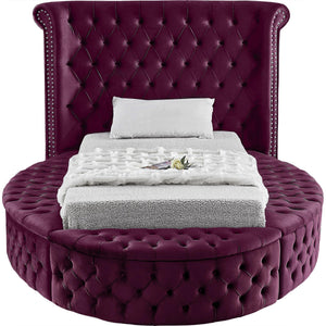 Luxus Purple Velvet Twin Bed - Furnish 4 Less 98 (NY)*