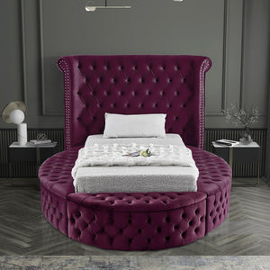 Luxus Purple Velvet Twin Bed - Furnish 4 Less 98 (NY)*