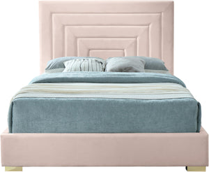 Nora Pink Velvet Full Bed