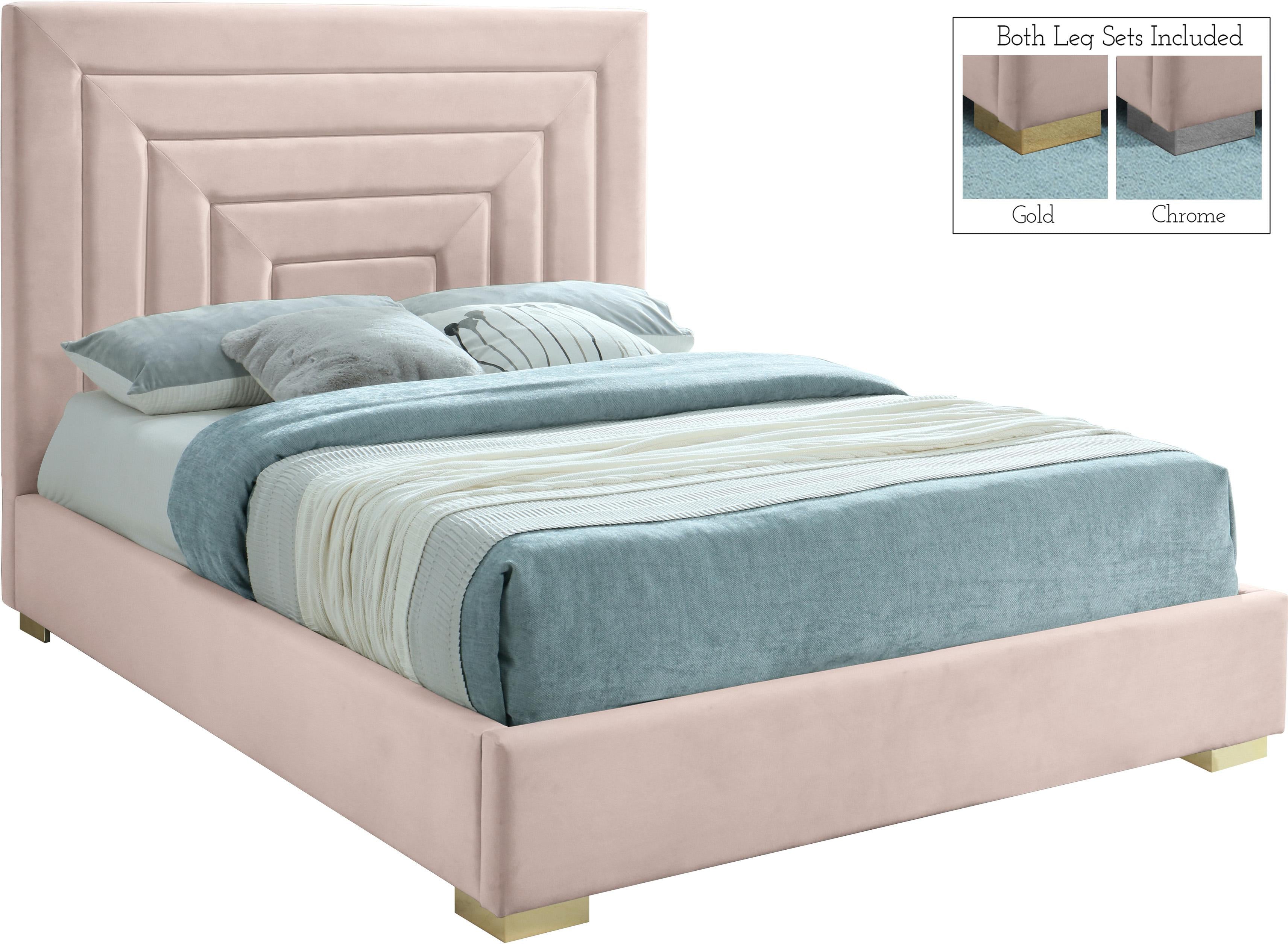 Nora Pink Velvet Full Bed