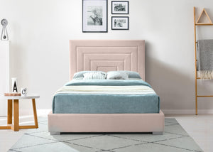 Nora Pink Velvet King Bed