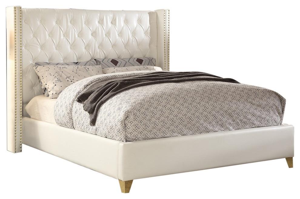 Soho White Bonded Leather Full Bed