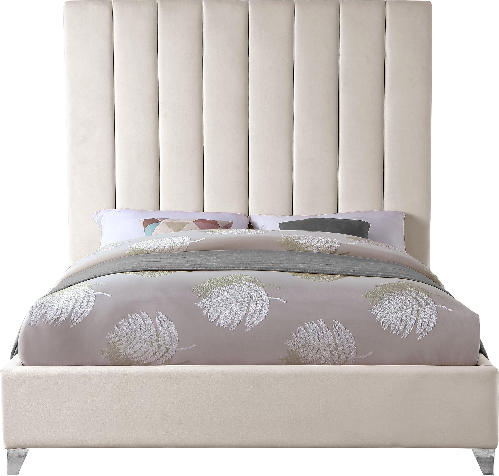 Via Cream Velvet Full Bed - Furnish 4 Less 98 (NY)*