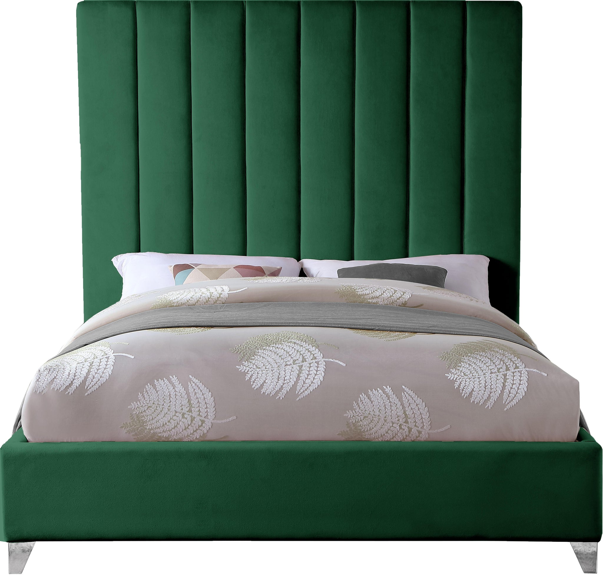 Via Green Velvet King Bed - Furnish 4 Less 98 (NY)*