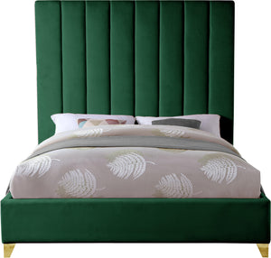 Via Green Velvet Queen Bed - Furnish 4 Less 98 (NY)*