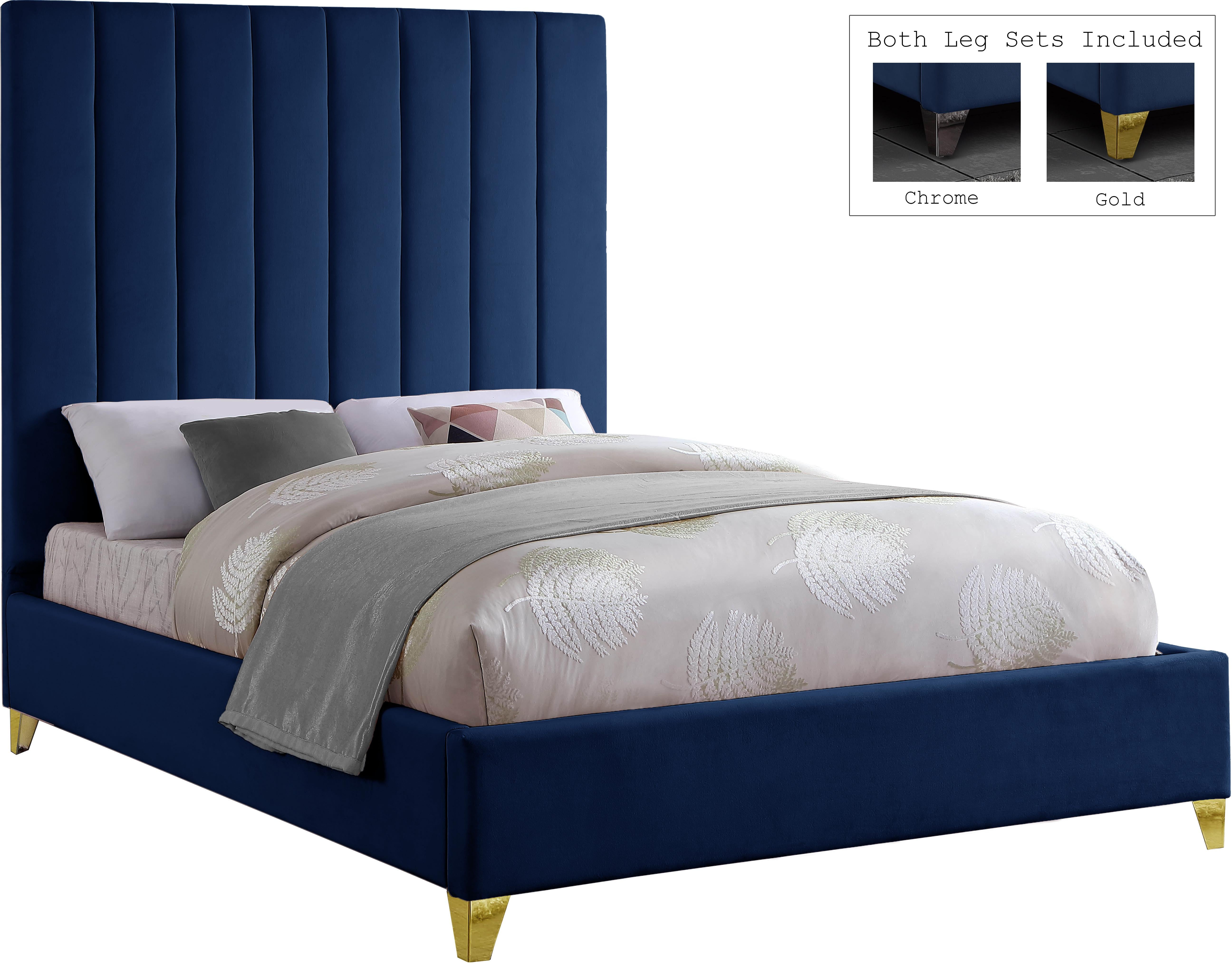 Via Navy Velvet Full Bed image