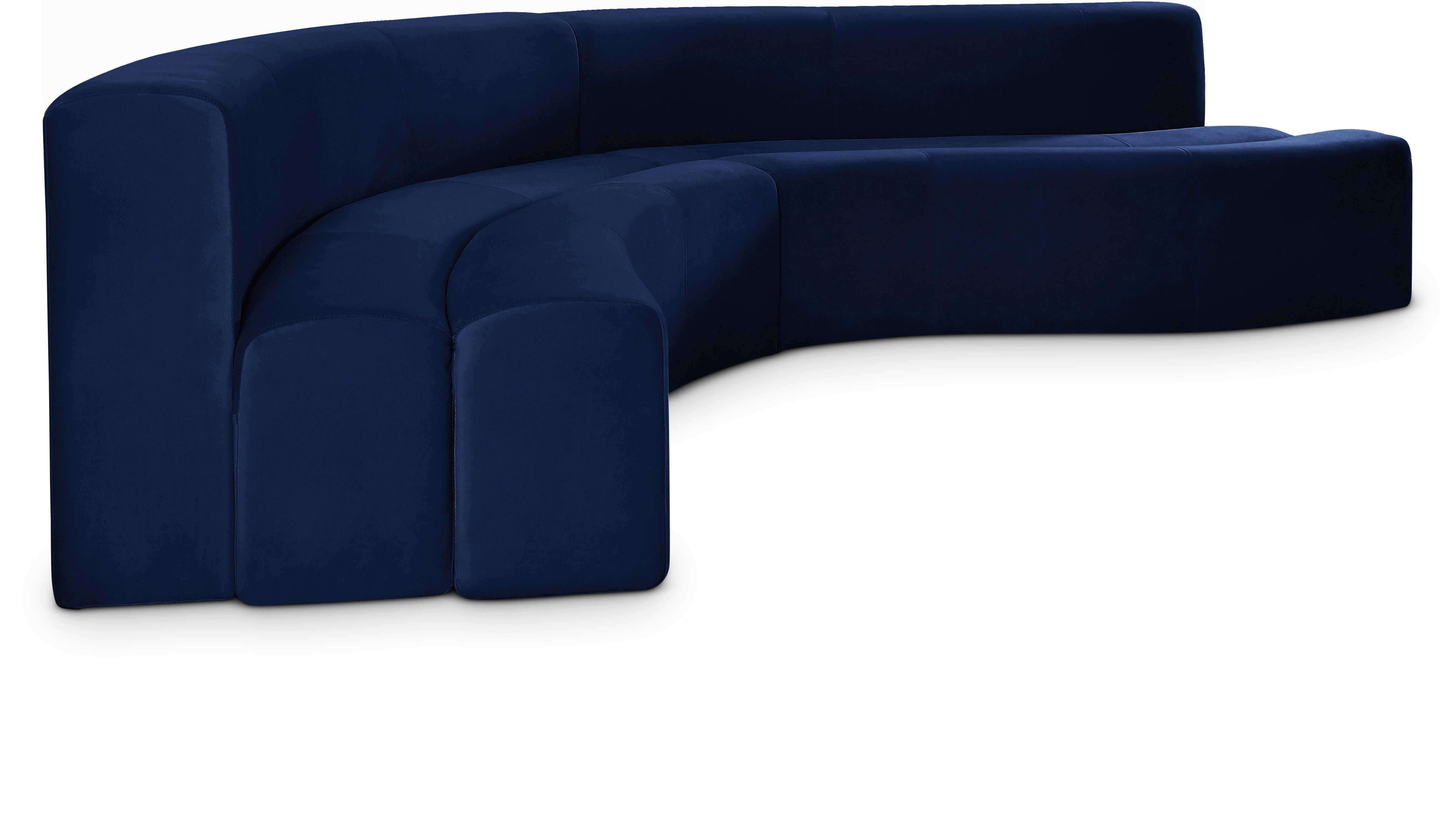 Curl Navy Velvet 2pc. Sectional image