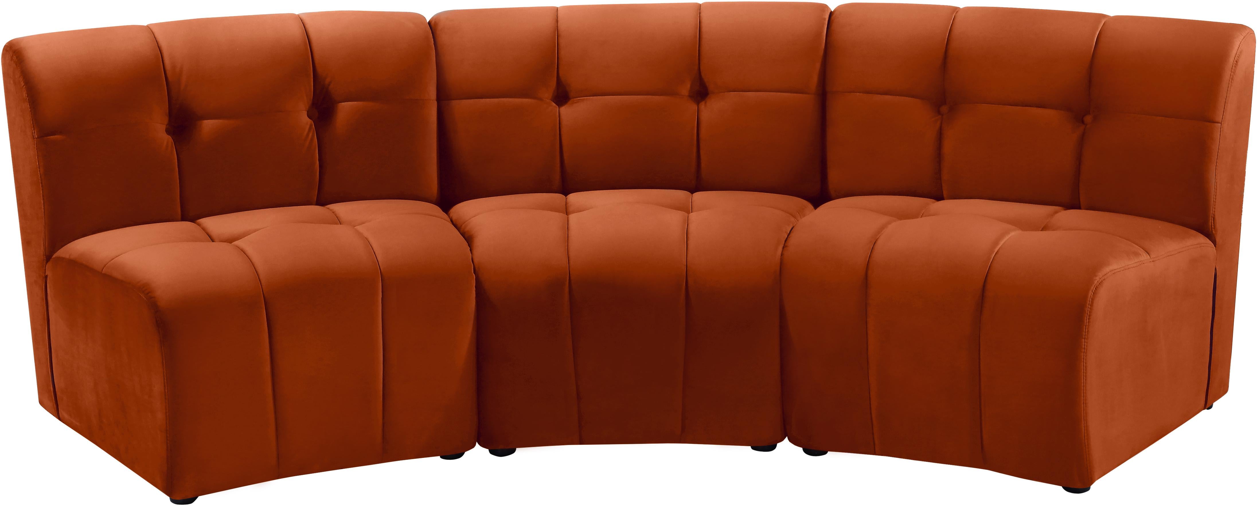 Limitless Cognac Velvet 3pc. Modular Sectional image