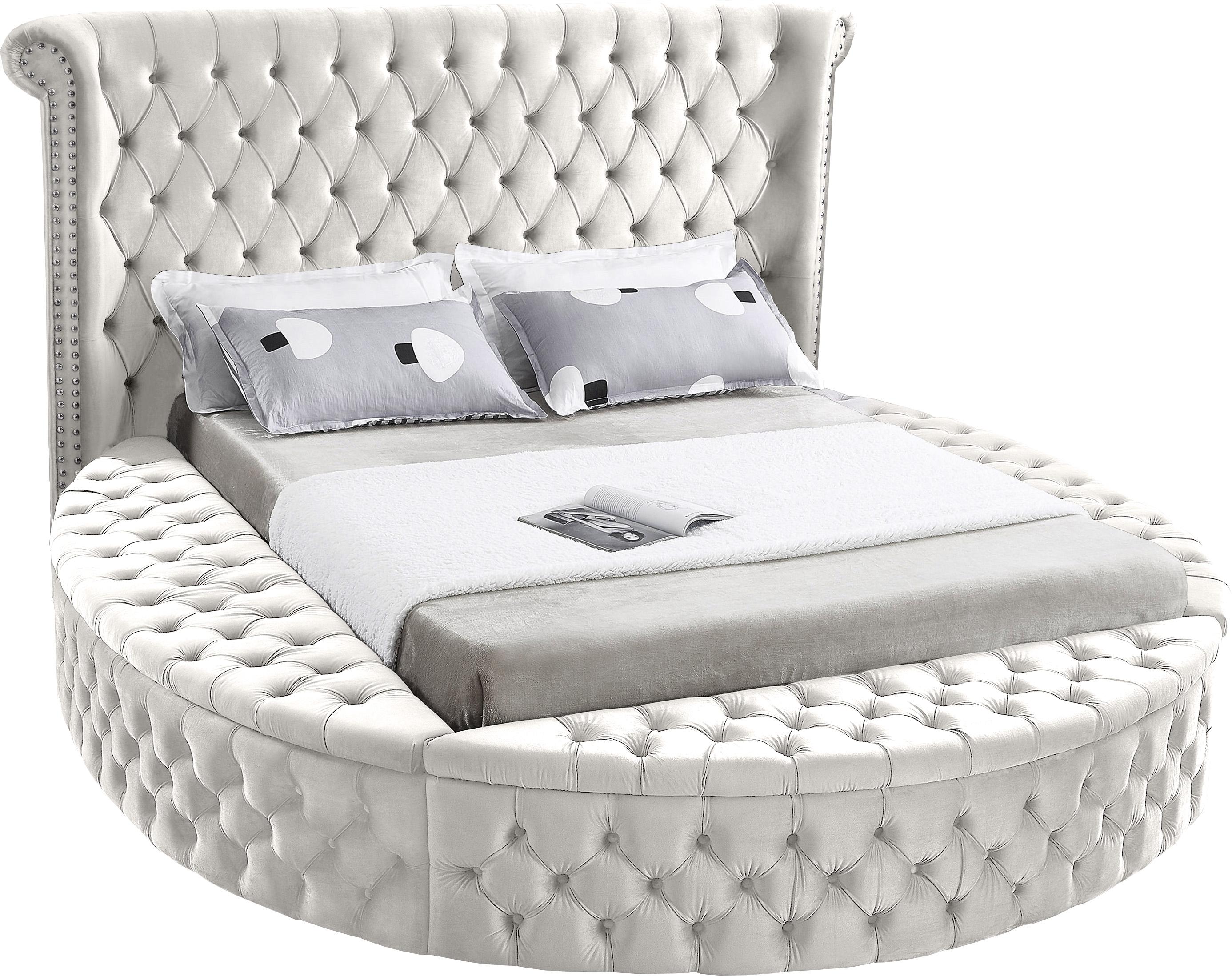 Luxus Cream Velvet Full Bed (3 Boxes) image