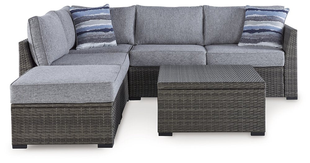 Petal Road Outdoor Loveseat Sectional/Ottoman/Table Set (Set of 4) - Furnish 4 Less 98 (NY)*