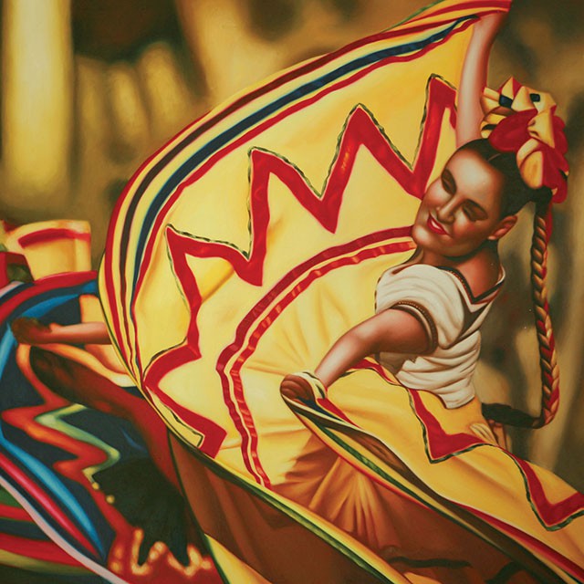Danza Folklorica Printed Canvas Painting