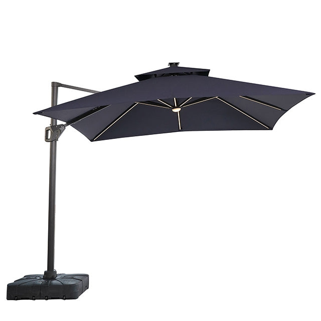 Aurora 10 Ft Square Umbrella w/ Double Top w/ LED Light + 37