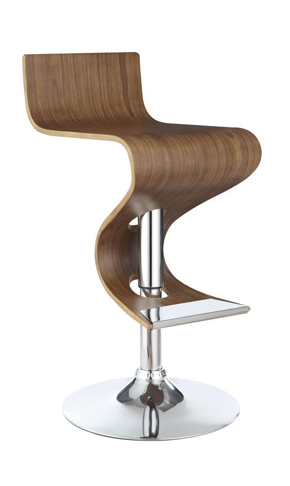 G100396 Contemporary Walnut Adjustable Bar Stool image